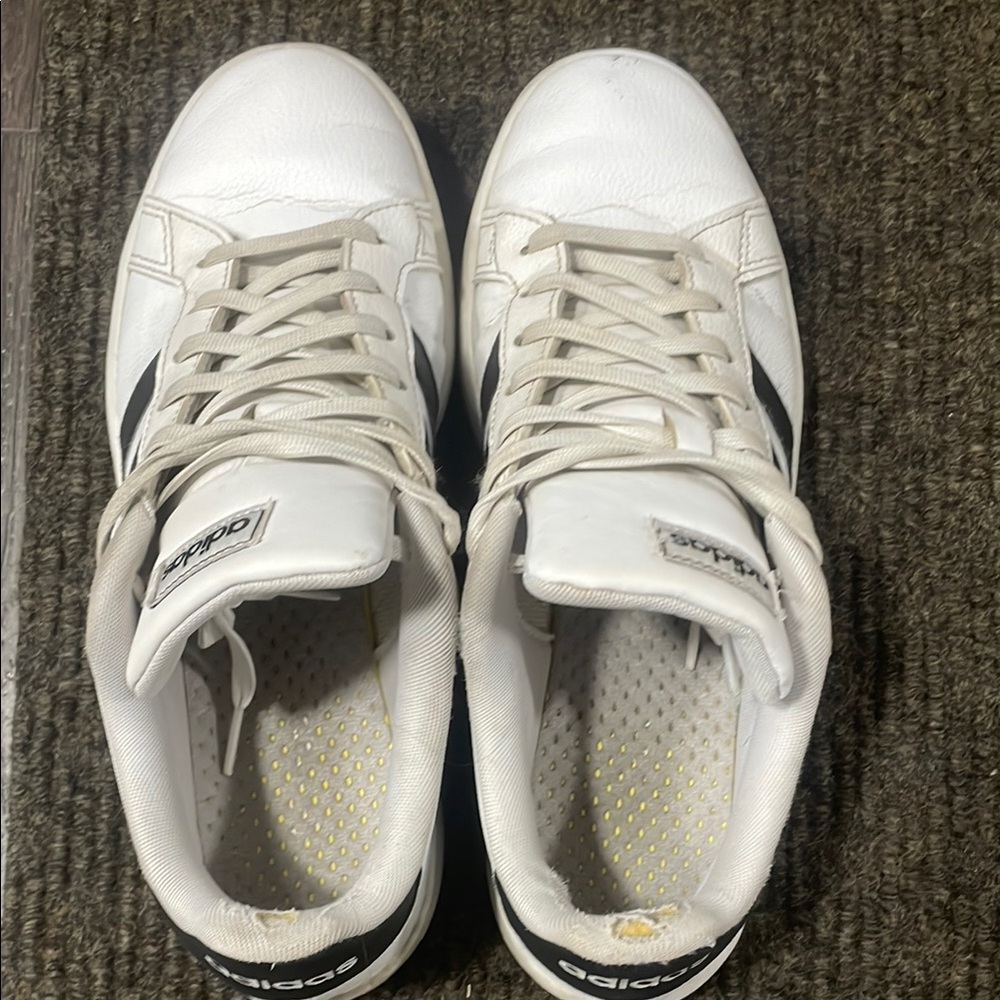 Adidas White and Black Sneakers Classic Low-Top Design